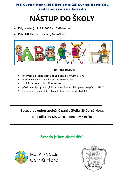 Beseda NÁSTUP DO ŠKOLY
