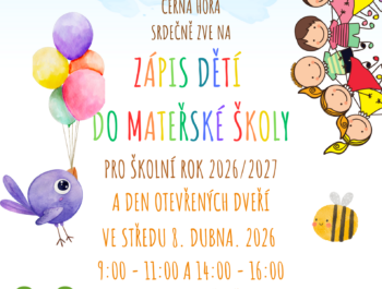 ZÁPIS DO MŠ NA ŠKOLNÍ ROK 2026/2027