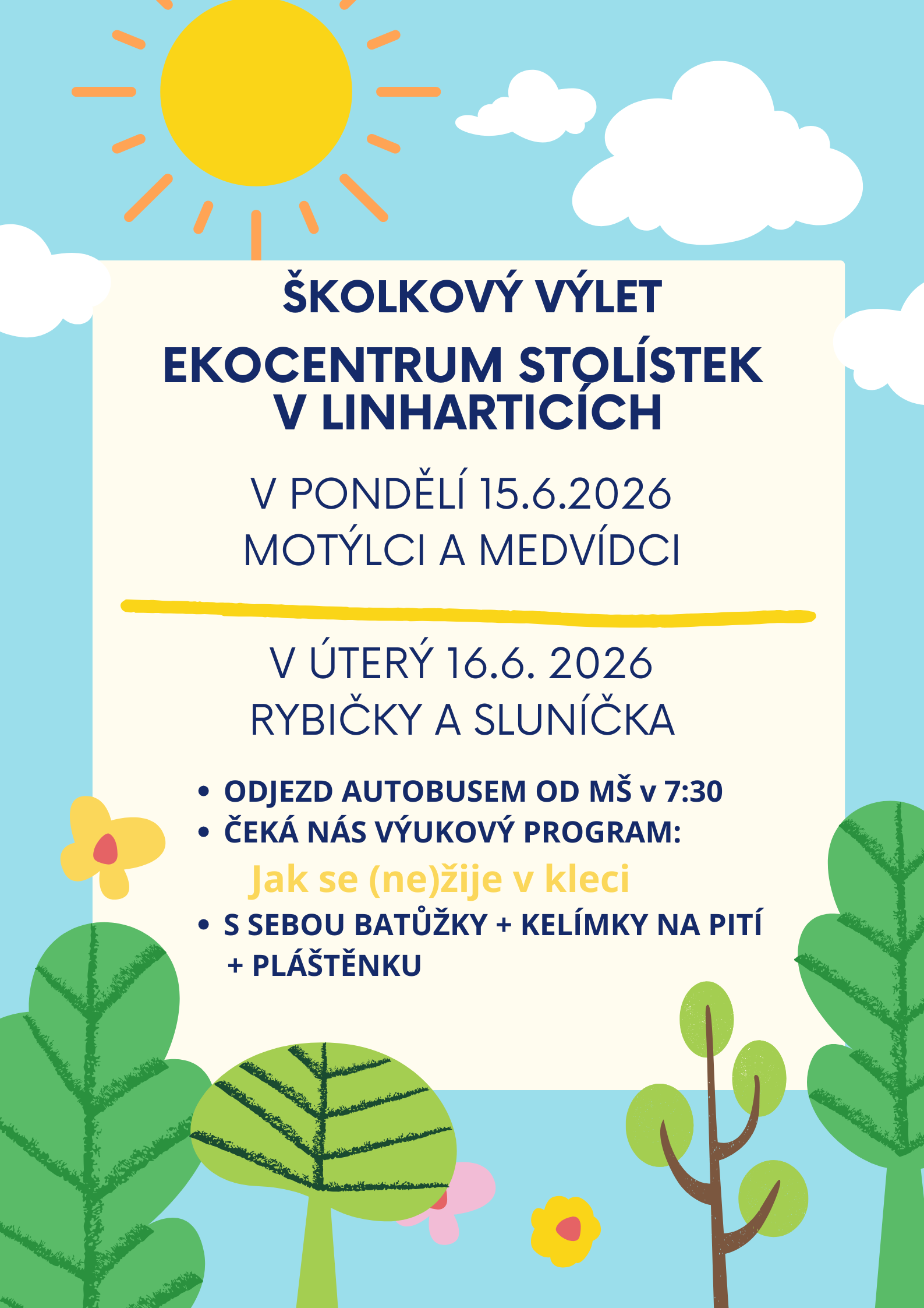 VÝLET DĚTÍ CELÉ ŠKOLKY